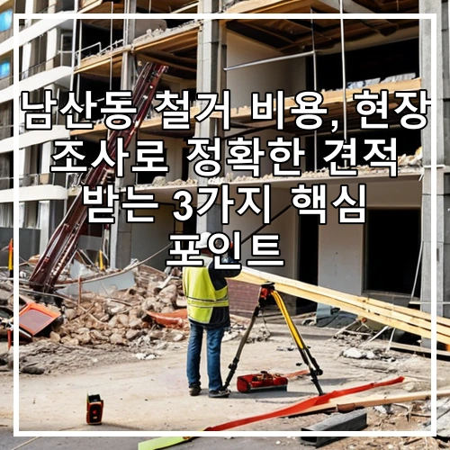 남산동 철거 비용, 현장 조사로 정확한 견적 받는 3가지 핵심 포인트