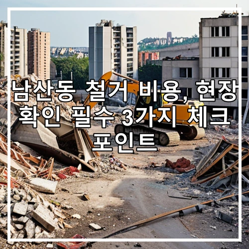 남산동 철거 비용, 현장 확인 필수 3가지 체크 포인트