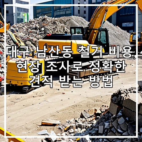 대구 남산동 철거 비용, 현장 조사로 정확한 견적 받는 방법