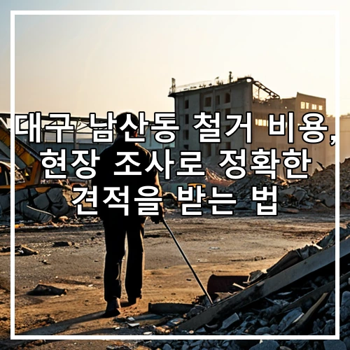 대구 남산동 철거 비용, 현장 조사로 정확한 견적을 받는 법