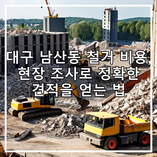 대구 남산동 철거 비용, 현장 조사로 정확한 견적을 얻는 법