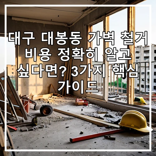 대구 대봉동 가벽 철거 비용 정확히 알고 싶다면? 3가지 핵심 가이드