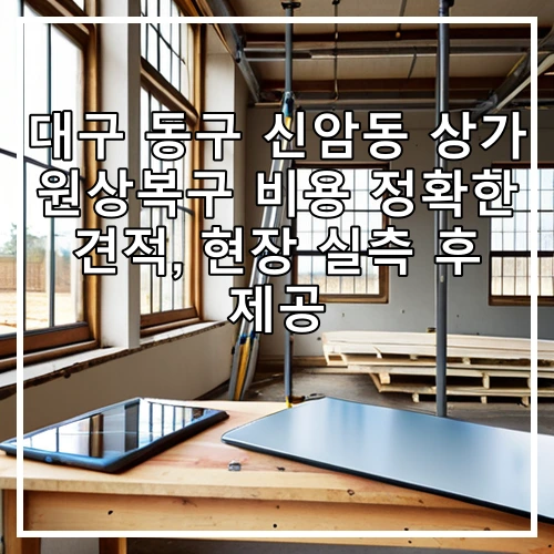 대구 동구 신암동 상가 원상복구 비용 정확한 견적, 현장 실측 후 제공