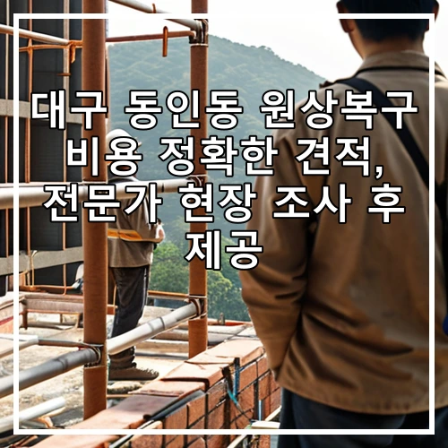 대구 동인동 원상복구 비용 정확한 견적, 전문가 현장 조사 후 제공