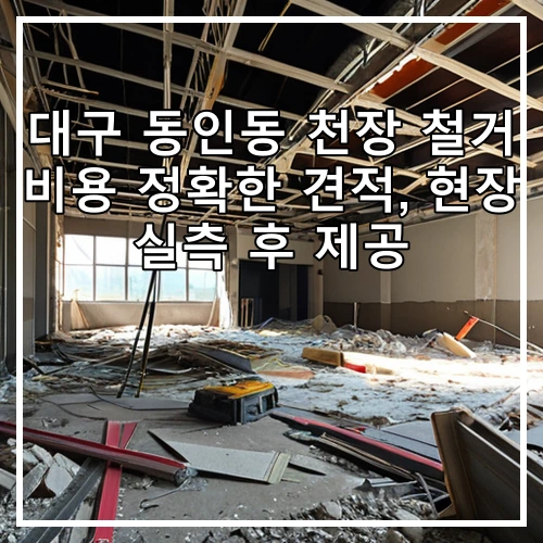 대구 동인동 천장 철거 비용 정확한 견적, 현장 실측 후 제공