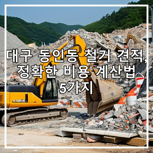 대구 동인동 철거 견적, 정확한 비용 계산법 5가지