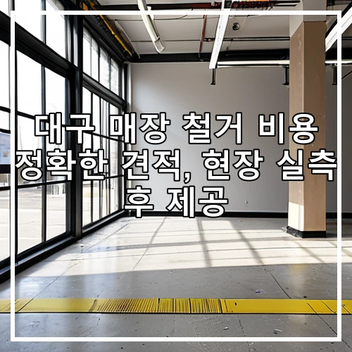 대구 매장 철거 비용 정확한 견적, 현장 실측 후 제공