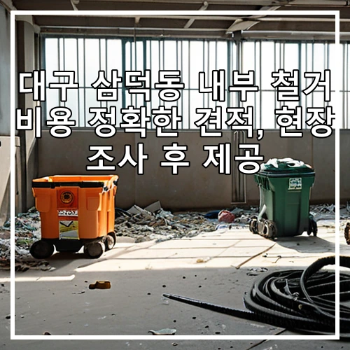 대구 삼덕동 내부 철거 비용 정확한 견적, 현장 조사 후 제공