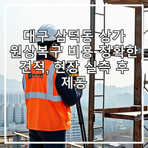 대구 삼덕동 상가 원상복구 비용 정확한 견적, 현장 실측 후 제공