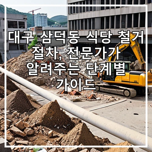 대구 삼덕동 식당 철거 절차, 전문가가 알려주는 단계별 가이드