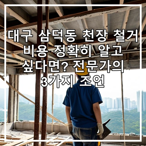 대구 삼덕동 천장 철거 비용 정확히 알고 싶다면? 전문가의 3가지 조언