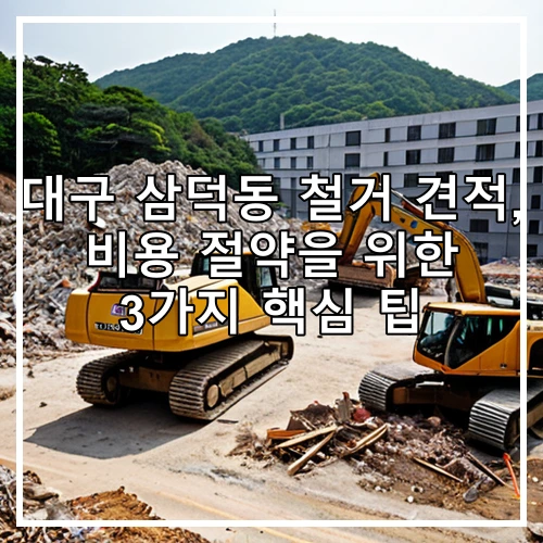 대구 삼덕동 철거 견적, 비용 절약을 위한 3가지 핵심 팁