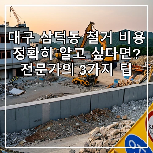 대구 삼덕동 철거 비용 정확히 알고 싶다면? 전문가의 3가지 팁