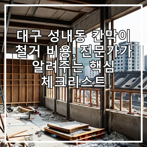 대구 성내동 칸막이 철거 비용, 전문가가 알려주는 핵심 체크리스트