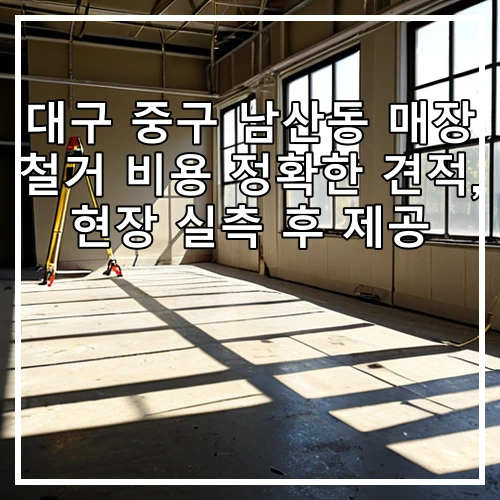 대구 중구 남산동 매장 철거 비용 정확한 견적, 현장 실측 후 제공