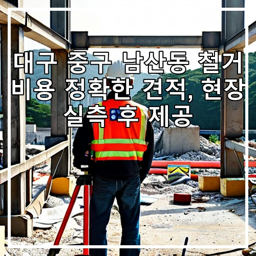 대구 중구 남산동 철거 비용 정확한 견적, 현장 실측 후 제공