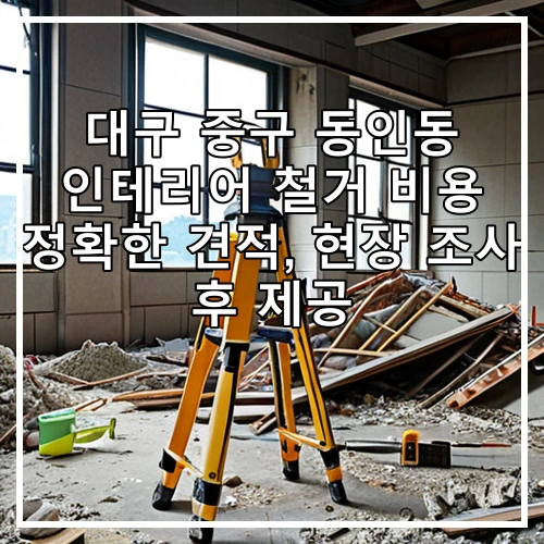 대구 중구 동인동 인테리어 철거 비용 정확한 견적, 현장 조사 후 제공
