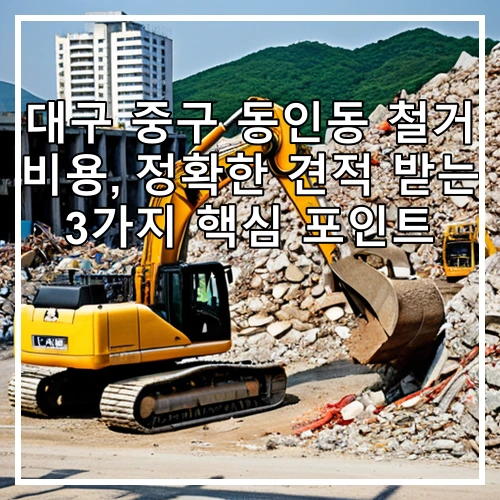 대구 중구 동인동 철거 비용, 정확한 견적 받는 3가지 핵심 포인트