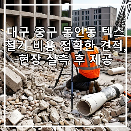 대구 중구 동인동 텍스 철거 비용 정확한 견적, 현장 실측 후 제공