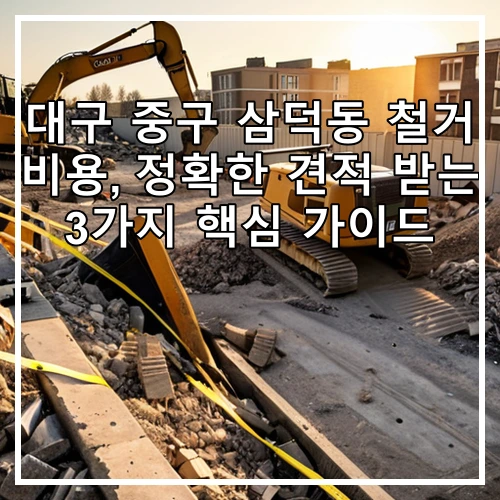 대구 중구 삼덕동 철거 비용, 정확한 견적 받는 3가지 핵심 가이드