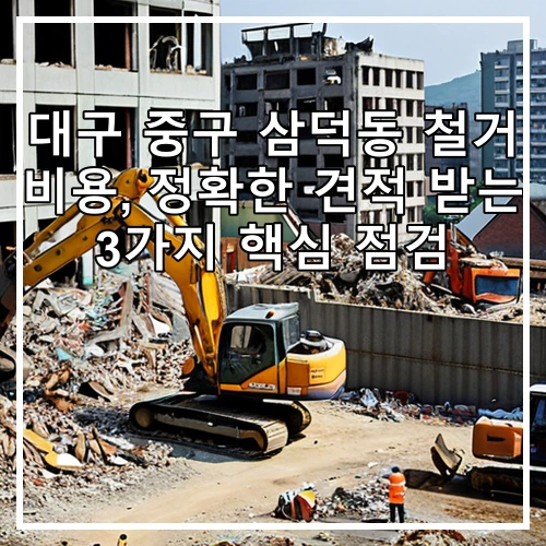 대구 중구 삼덕동 철거 비용, 정확한 견적 받는 3가지 핵심 점검
