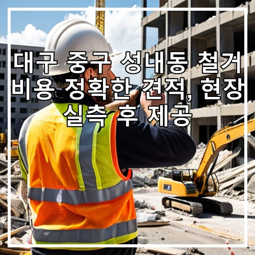 대구 중구 성내동 철거 비용 정확한 견적, 현장 실측 후 제공