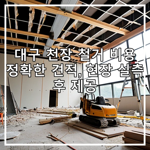 대구 천장 철거 비용 정확한 견적, 현장 실측 후 제공