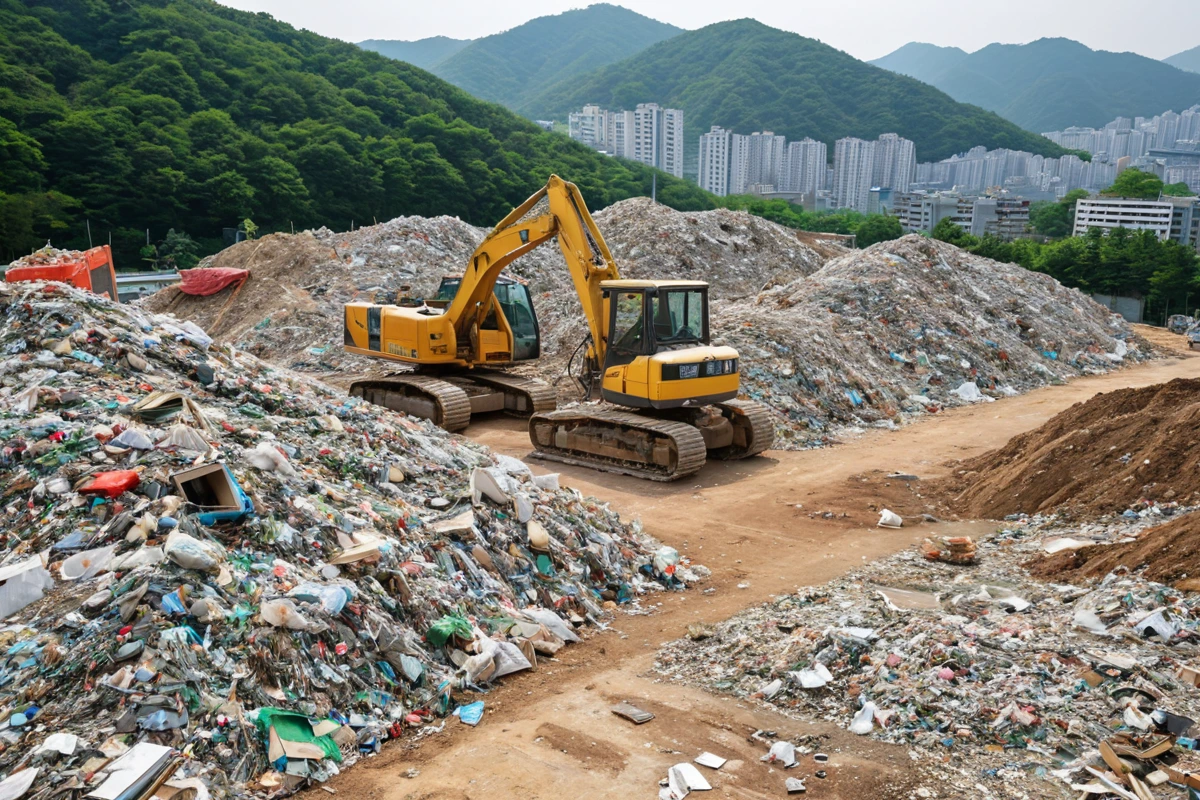 대구광역시 남산동의 가벽 철거 현장, 재활용 가능한 재질의 가벽이 철거된 후 정리된 공간, 철거 후 처리 비용 절감을 위해 재활용 가능한 재료가 분리되어 놓인 모습