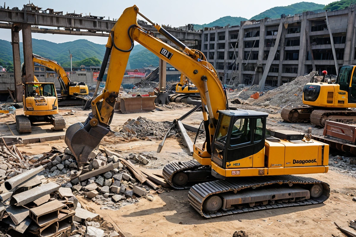 대구남구봉덕동 철거 현장에서 현장 조사를 진행하는 철거 업체의 장비와 도구가 정리된 장면. 철거 작업 전에 정확한 비용 산정을 위해 현장 조사가 필수적이라는 점을 강조하는 자연스러