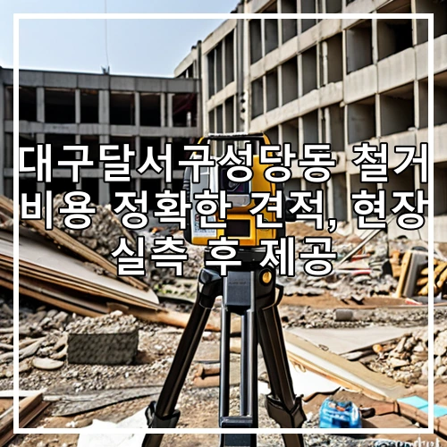 대구달서구성당동 철거 비용 정확한 견적, 현장 실측 후 제공