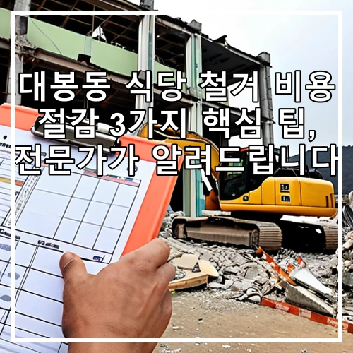 대봉동 식당 철거 비용 절감 3가지 핵심 팁, 전문가가 알려드립니다