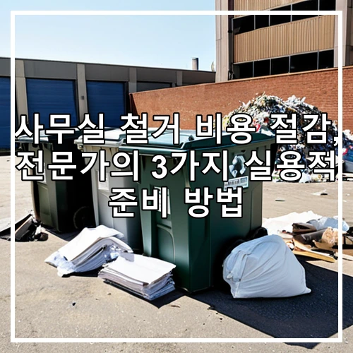 사무실 철거 비용 절감, 전문가의 3가지 실용적 준비 방법